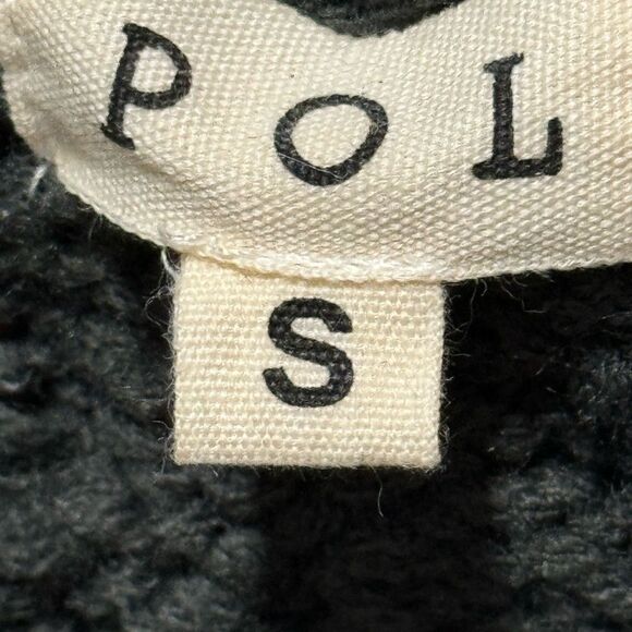 POL Chunky Cable Knit Long Line Slouchy Open Cardigan Sweater Gray S - Picture 4 of 6